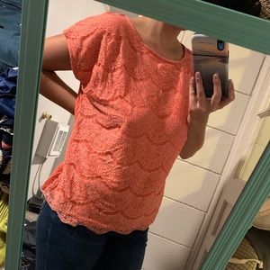 Peach lace top